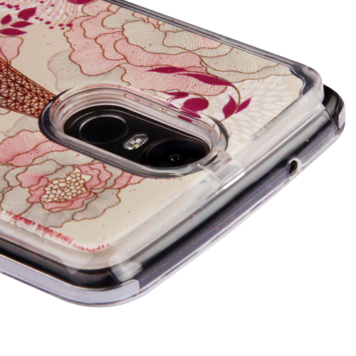LG Stylo 4 Bling Hybrid Liquid Glitter Rubber Sand Protective Hard Case Cover - Picture 13 of 35