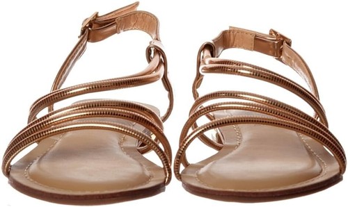 Flache Damen-Sommerkleid-Sandale roségold, silber gepolstert Komfortgröße - Bild 9 von 22