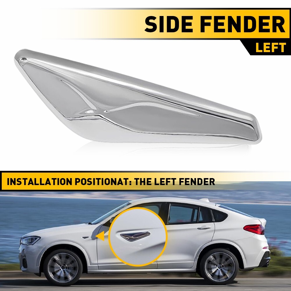 2016-2017 BMW X4 F26 Chrome Left Fender Trim Finisher Driver Side  