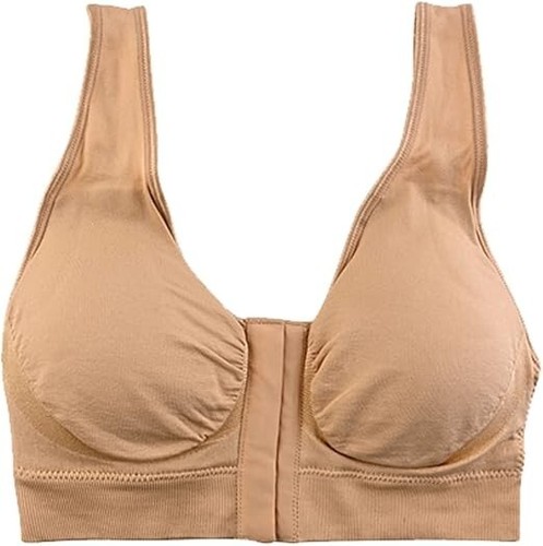 Miracle Bamboo Comfort Bra Sz XL Bust 40-43 Beige Viscose Wireless Front Closure - Picture 4 of 6