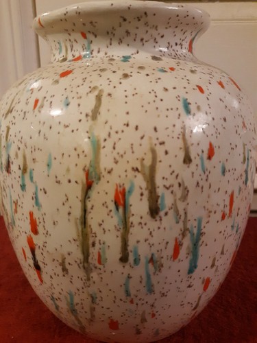 Hermoso jarrón de porcelana estilo goteo firmado - Imagen 2 de 7