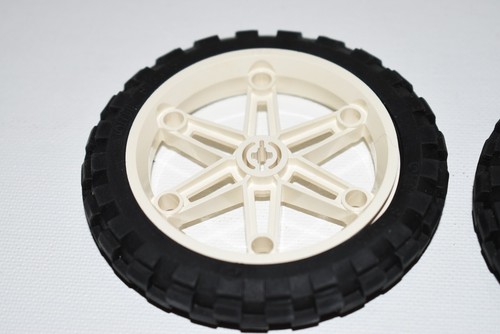 LEGO Mindstorms WHEEL Black Tire & White Rim 81.6 x 15 Technic # 8291 Lot Of 2 - Picture 2 of 3