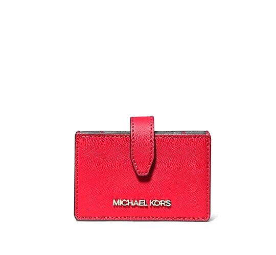 Michael Kors Jet Set Travel Med. Leather Accordion Card Case Dark