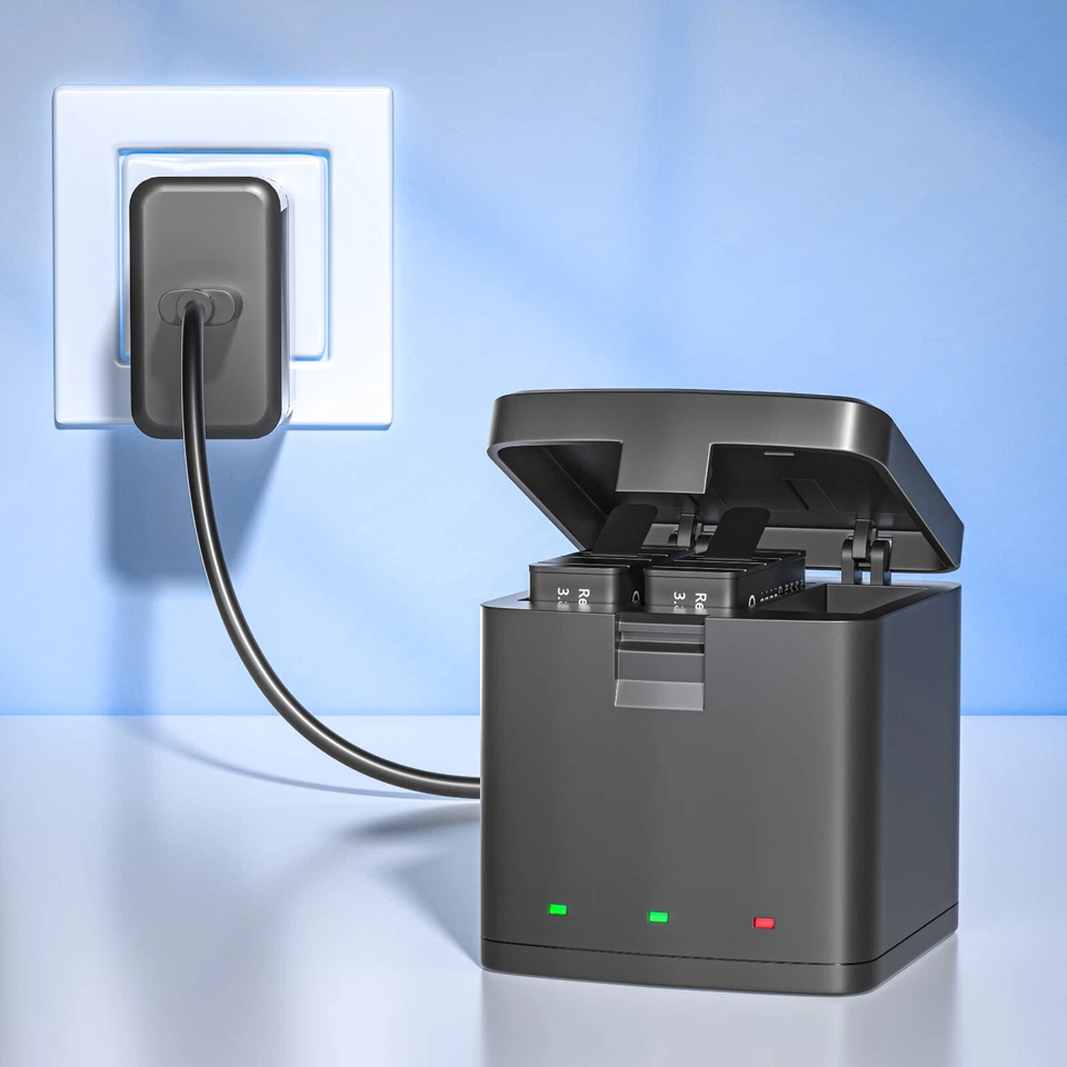 Paquete de 3 baterías y estación de carga de 3 canales para cámara GoPro Hero 13 negra nueva Foto 2 de 4