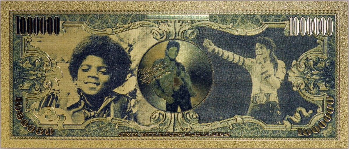 Michael Jackson $1,000,000 King of Pop Note Novelty 24K Gold