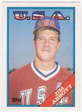 Jim Abbott 1988 Topps Traded Rookie #1T Team USA California Angels NY Yankees RC