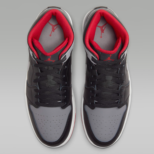 Nike Air Jordan 1 Mid Shoes 'Black/Cement Grey/Red' (DQ8426