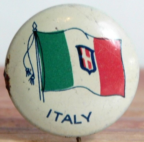 ITALY FLAG PINBACK BUTTON VTG COLLECTIBLE GR8 condition - Picture 1 of 2