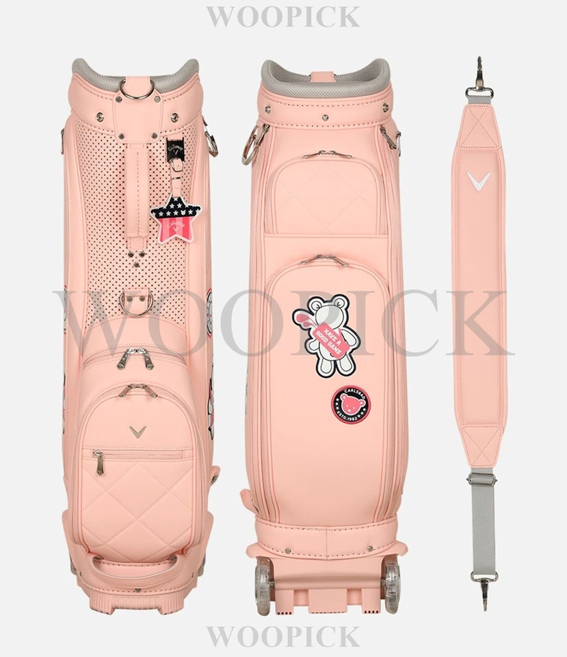 Callaway 2025 KALLY Bolsa Caddie Feminina com Rodas 9" 5Way PU PE Nova em Folha -ROSA - Imagem 4 de 4