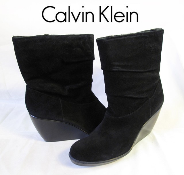 calvin klein wedge boots