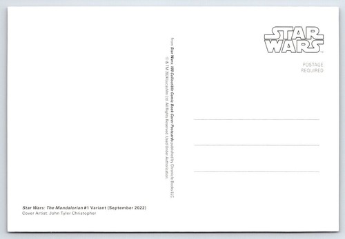 Postcard Star Wars The Mandalorian #1 Toy Figure Variant Marvel Comic Book Cover - Picture 2 of 2