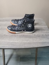 Vintage Converse, Size 4, Chuck Taylor All Star Black Leather Hi Top