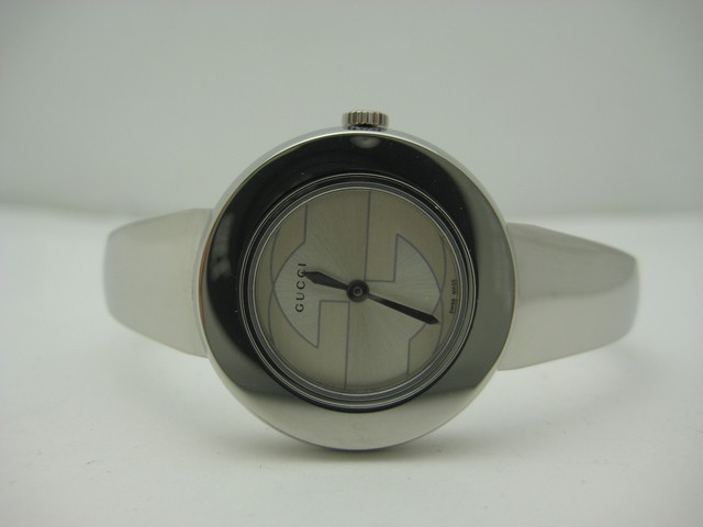 Ladies Gucci 129 5 Stainless Steel Bangle Watch Polished Ebay