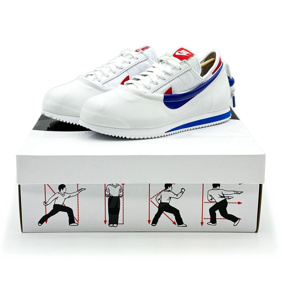 DZ3239-100 CLOT Nike Cortez White and Game Royal Versity Red USA
