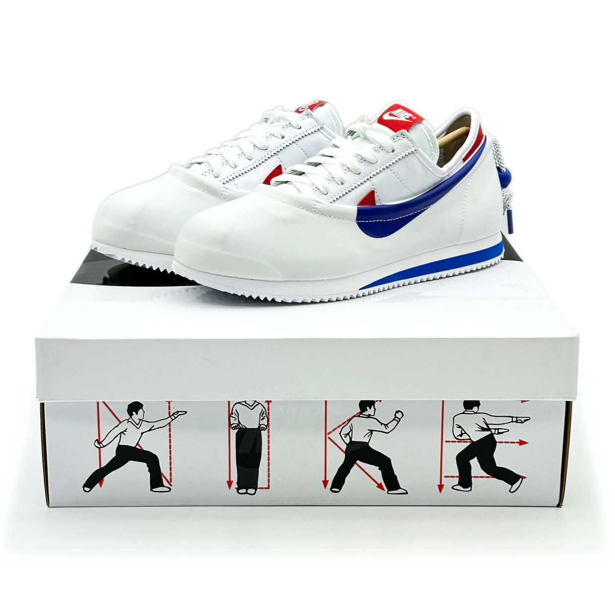 DZ3239-100 CLOT Nike Cortez White and Game Royal Versity Red USA