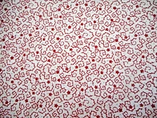 Moda Patriotic Fabric 1 5/8 Yard Red Stars & Swirls on Ivory Premium Cotton Vtg