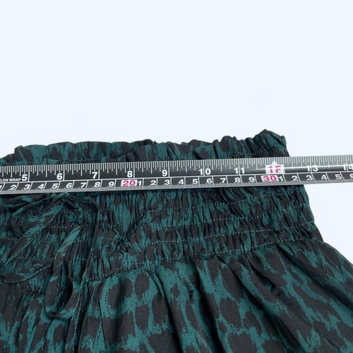 LISTIELE Teal Green Animal Print Maxi Skirt Size M Elastic Waist Buttoned - Picture 5 of 8