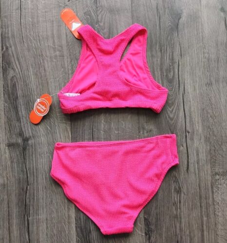 Wonder Nation Girls Barbie Pink Midrise Bikini Size 10-12 UPF 50 New With Tags - Picture 2 of 7