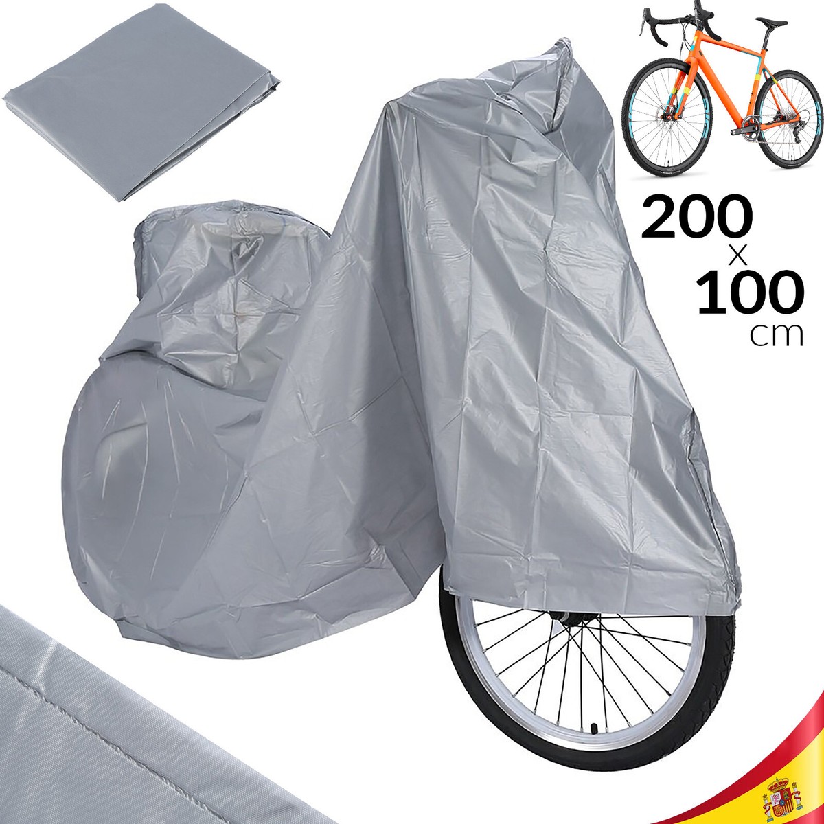 Funda para Bicicleta BICI 100 IMPERMEABLE 200x100 210x120 Protectora Cubre Moto