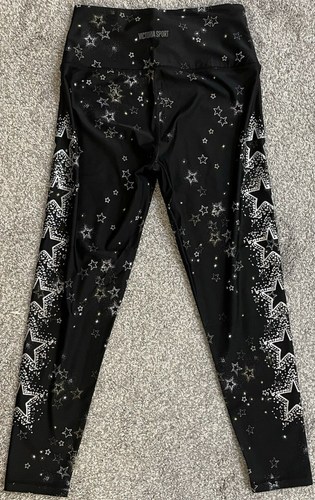 Victoria's Secret Sport Women's Size M 7/8 Black Sparkle Star Print Leggings ^A4 - Picture 9 of 11