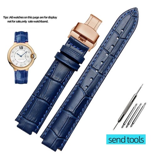 Leder Uhrenarmband für Cartier Ballon Bleu 14-22 mm konvex Herren Damen Watchband - Bild 29 von 44
