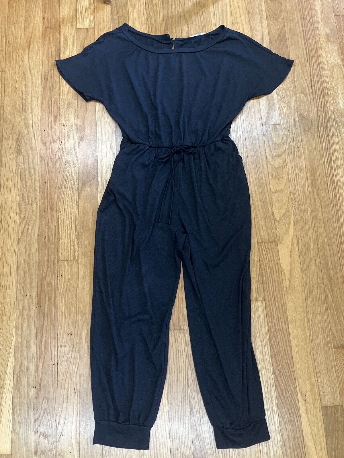 Women's Drawstring Jogger Jumpsuit - Cupshe-L-Black