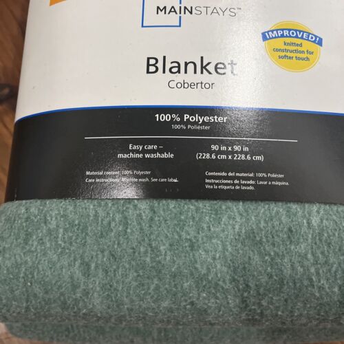 Manta Cama Mainstays 90" x 90" 100% Poliéster Verde Completa/Queen - Imagen 3 de 13