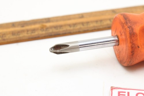 Snap-on SGDP22IR #2 Phillips 3.5" Stubby Screwdriver Orange Cushion Handle USA - Picture 8 of 8