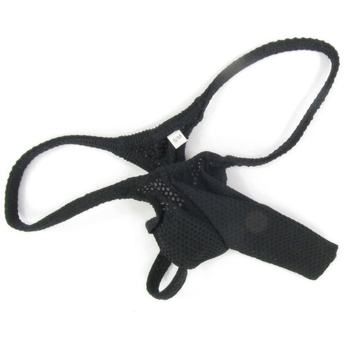 K494 D String Thong Narrow waist Contoured Sleeve Bubble Mesh honeycomb net - Picture 1 of 15