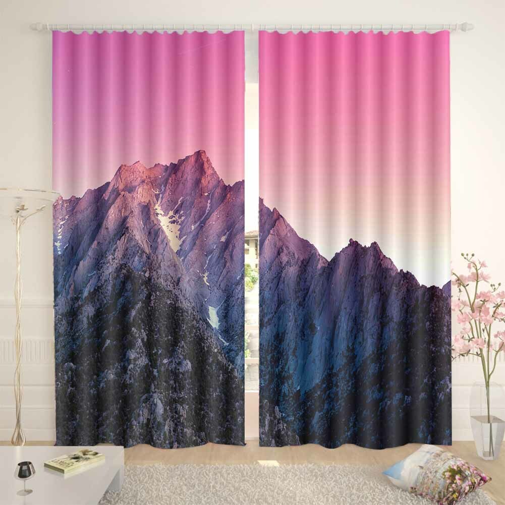 Down Spikes Hill Purple 3D Curtain Blockout Photo Printing Curtains Drape Fabric