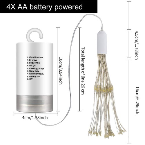 XMAS LED MULTICOLOUR FIREWORK FAIRY LIGHTS STRING REMOTE CONTROL CHRISTMAS PARTY - Picture 8 of 16