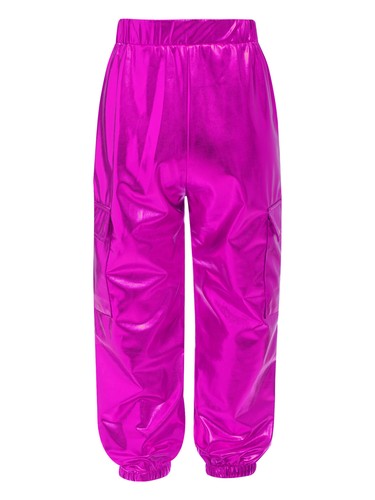 Unisex Kids Pants Shiny Dancewear Metallic Trousers Costumes Training Jazz Boys - Picture 89 of 127