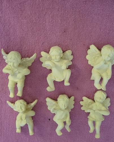 Six Cherub Pot Sitters RARE Set Garden Gaurdians - Picture 10 of 10