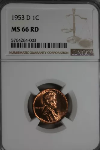 1953-D  .01  NGC   MS 66 RD    Lincoln Head Cent,  Lincoln One Cent