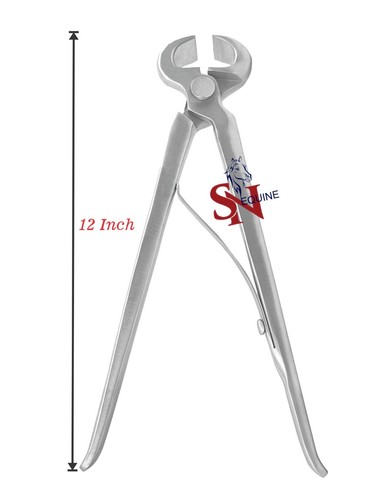 Hoof Nipper 12" Spring Loaded Vanadium Steel Farrier Tool in Dull Finish - Picture 5 of 7