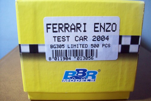 1/43 BBR BG305 FERRARI ENZO COCHE DE PRUEBA 2004 128/500 - Imagen 4 de 9