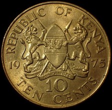 Kenya 10 Cents 1975 With Legend Coin WCA A175