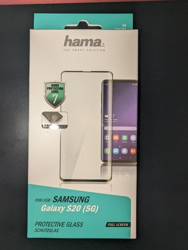 Genuine Hama Samsung S20 5G Glass Cover Tempered Glass Full Screen Protector - Picture 1 of 2