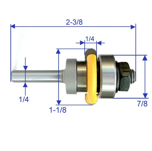 1pc 1/4" shank 1/4" Diameter w/Top Bearing Flute Router Bit  - Picture 3 of 12