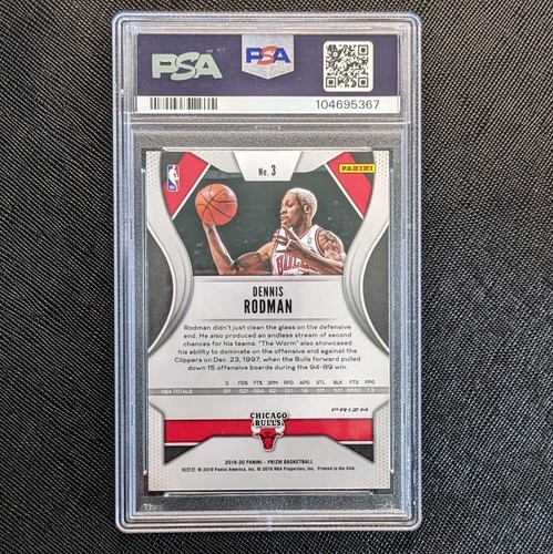 2019 PANINI PRIZM CHOICE BLUE/YELLOW/GREEN PRIZM #3 DENNIS RODMAN PSA 10 GEM MT - Picture 2 of 2