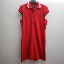 W by Worth Polo Shirt Dress 8 Very Cherry Red Henley Cap Sleeves A-line NWT 