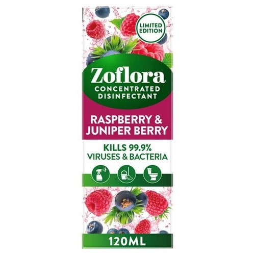 Zoflora Concentrated Bacterial Disinfectant Raspberry & Juniper Scent 6x120ml - Picture 3 of 3