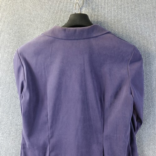 Leslie Fay 2-teiliger Rockanzug Damen 12 lila wattierte Schulter Jacke elastischer Bund - Bild 6 von 24