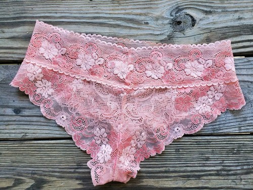 Victoria's Secret VS Dream Angels hochtaillierte Spitzenhöschen mit Blumenmuster errötet Größe L - Bild 2 von 4