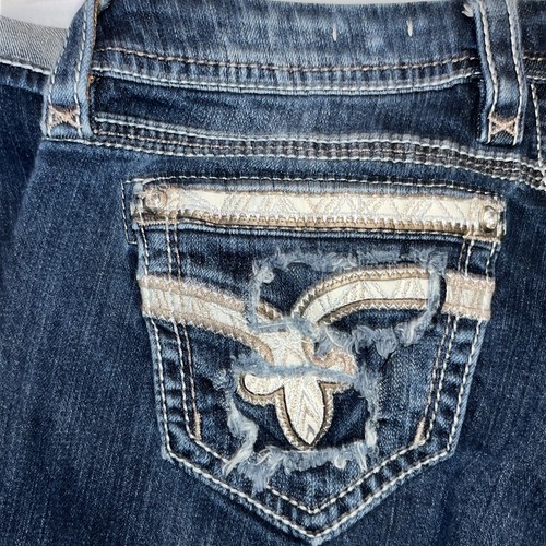 Buckle Rock Revival Jeans "Nancy" Strass neuwertig Capri 29 Easy Crop - Bild 9 von 13