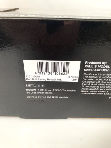 1:18 2011 RED BULL RB7 F1 WORLD CHAMPION S. VETTEL - FIRMATO COA - LIMITED 250 - Foto 11 di 12
