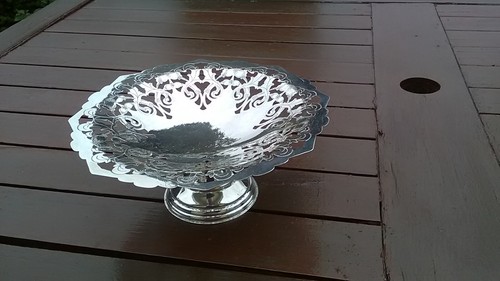 Cake Stand Silver Plate On Copper With Server - Picture 2 of 6