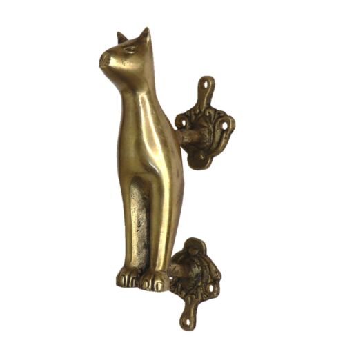 Cat Shape Antique Vintage Style Handmade Brass Door Handle Pull Knob Home Decor