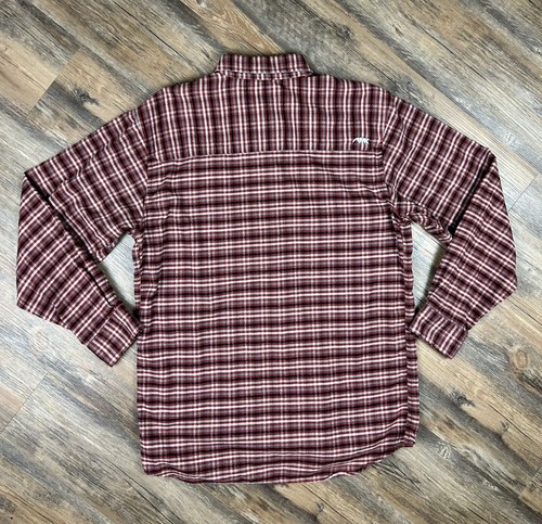 Camicia Mountain Khakis in flanella con bottoni uomo media M rossa nera manica lunga usata in ottime condizioni - Foto 14 di 15