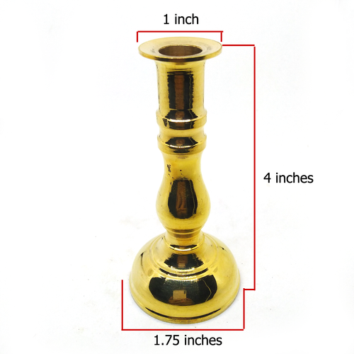 Brass candlestick holder taper Illuminated candles beeswax pillar tea light B - Picture 3 of 17